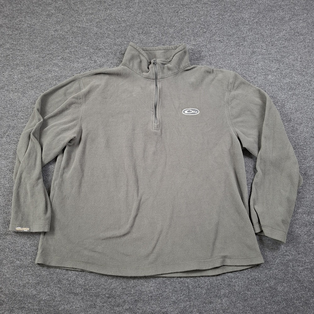 Ladies Drake Gray Fleece Jacket Size L 1/4 Zip Pullover Waterfowler Hunting